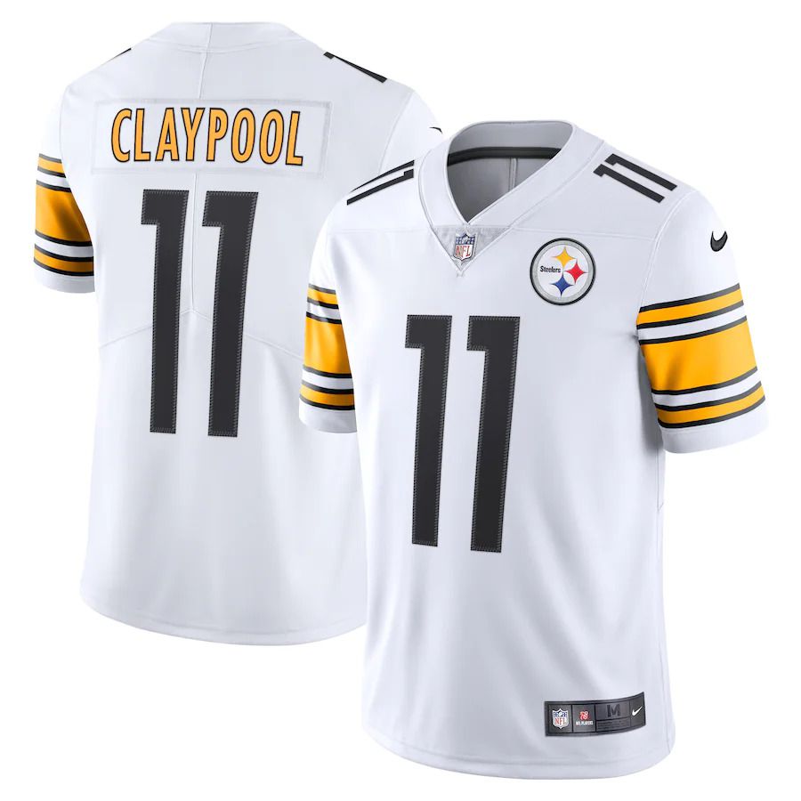 Men Pittsburgh Steelers #11 Chase Claypool Nike White Vapor Limited NFL Jersey